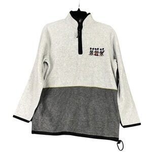 Mickey Unlimited Mens Pullover Fleece Sweatshirt Light Gray Dark Gray Size‎ S